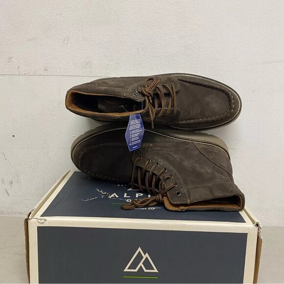 Alpine Design Men's Casual Lace Wedge Boots Double Brown Suede AD22MC001 - 14 - Picture 6 of 8